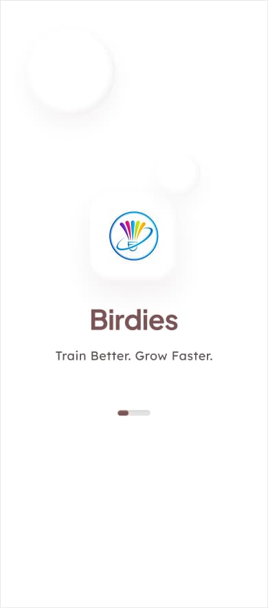 Birdies badminton academy mobile app splash screen